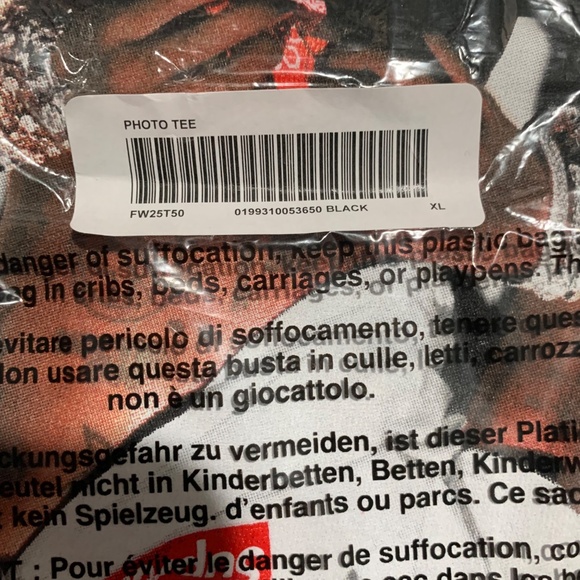 Supreme Playboy Carti Photo Tee Black Size XL FW25 Week 1 Brand New - Picture 3 of 4